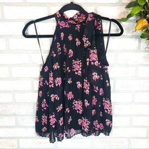 ELLE Floral Belle Pleated Halter Top Size S